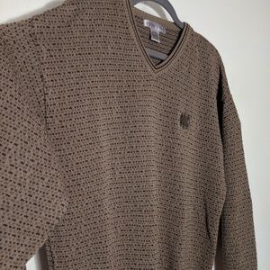 Cypress Links Pull Over Sweater V Neck Style Brown